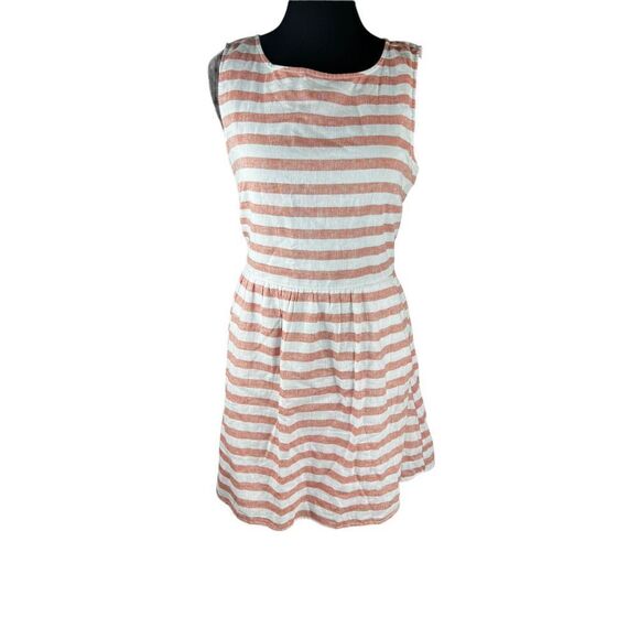 beachlunchlounge Dresses & Skirts - Beachlunchlounge linen blend sleeveless fit and flare coastal beachy dress XL